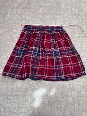 Vintage Y2K Abercrombie & Fitch 2000s Red Plaid Full Skirt